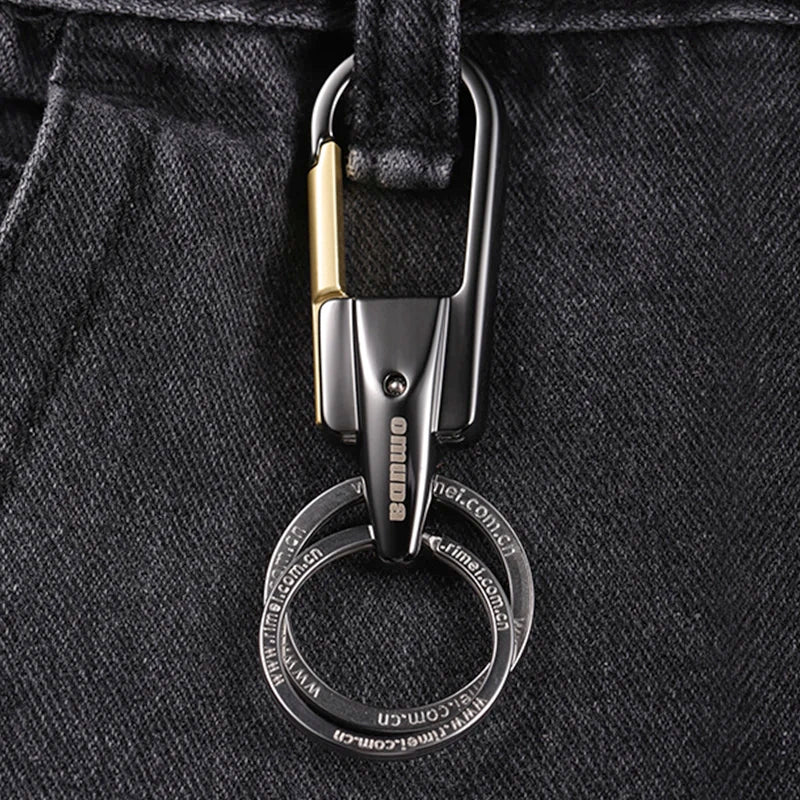 New Car Keychain   Fashion  Waist Buckle Stainless Steel Keyring Rotating Key Rings for Keychain Accessories Car Key Holder