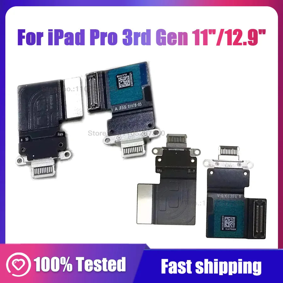 C Power USB Charging Port Connector Flex Cable for iPad Pro 11" A1980 A1934 A2013 12.9" 3rd Gen A1876 A1895 A2014 Dock Charger