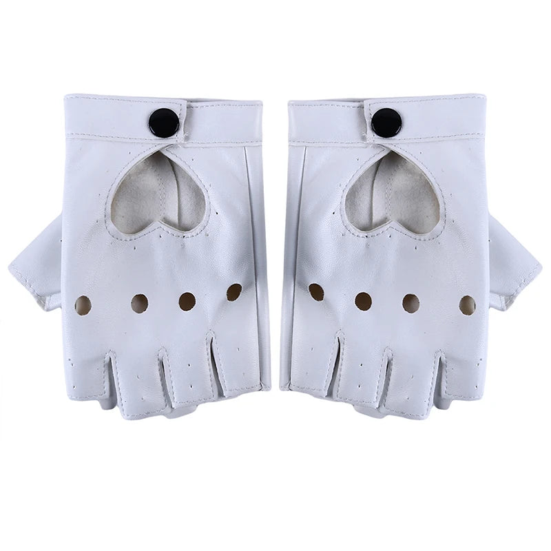 Leather Gloves Guantes Mujer For Women Girls Red Balck White Loving Heart Gloves For Women