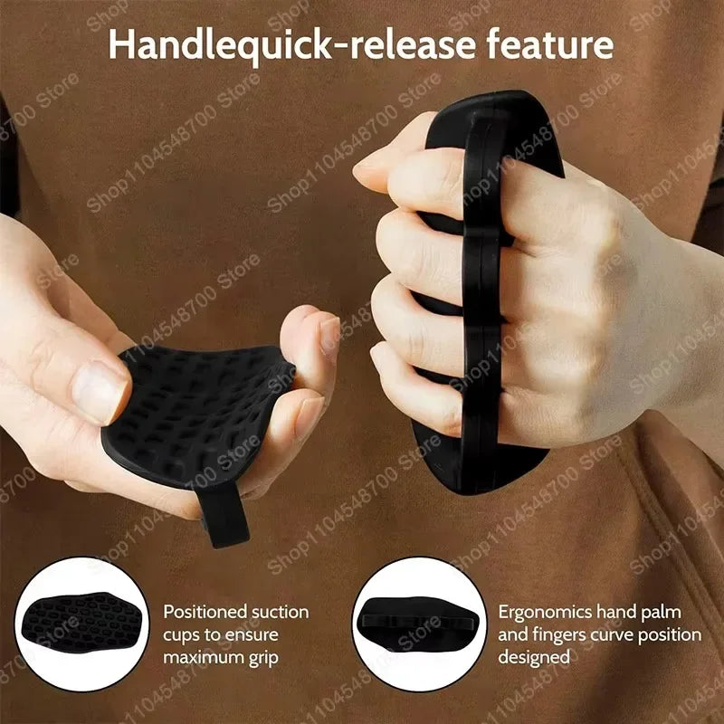 A Pair Non-Slip Workout Grips, Rubber Hand Grips Gym Training Accessories for Weight Lifting Pull Up Grips  & Gym Training