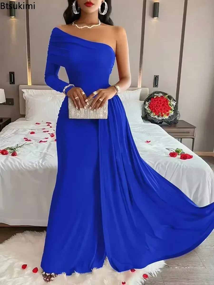 2026 Luxury Party Evening Dresses Women's Sexy and Elegant Backless Sleeveless Off Shoulder Maxi Dress Fashion Prom Gown Females