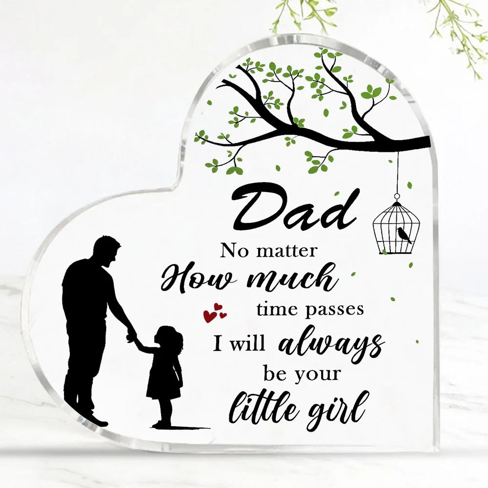 Father's Day Gift From Daughter – Laser Engraved Acrylic Plaque | Sentimental Keepsake for Dad, Birthday,Anniversary Home Office
