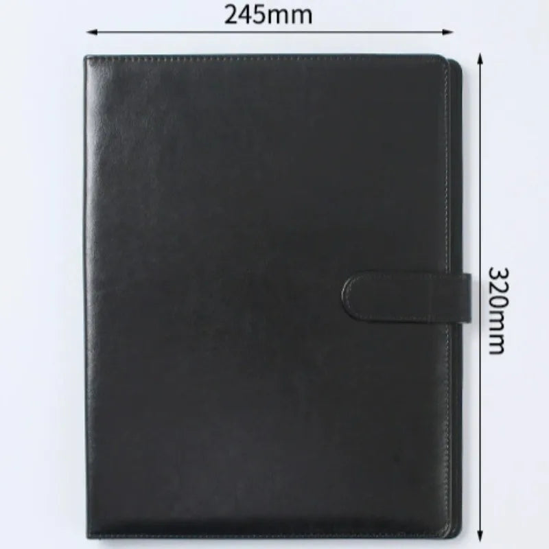 PU Leather A4 Folder Multifu Business Contract Folder Meeting Folder Binder Learning Supplies Office Supplies Desktop Organizer