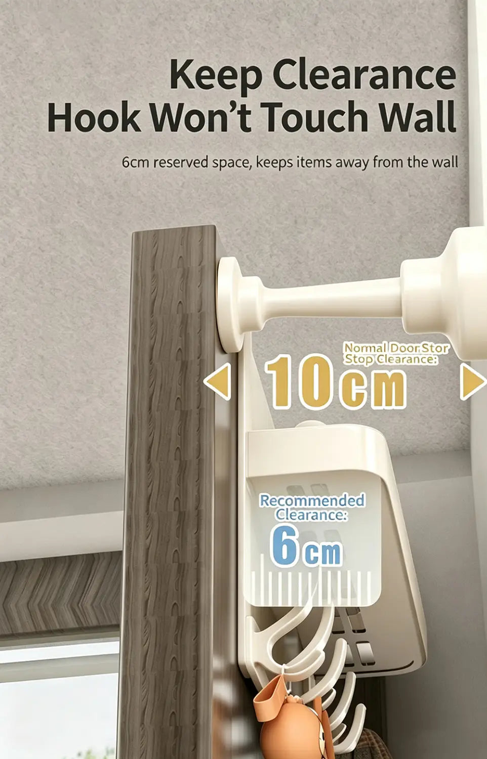 white plastic over door organizer with a built-in storage compartment and hook for efficient space saving