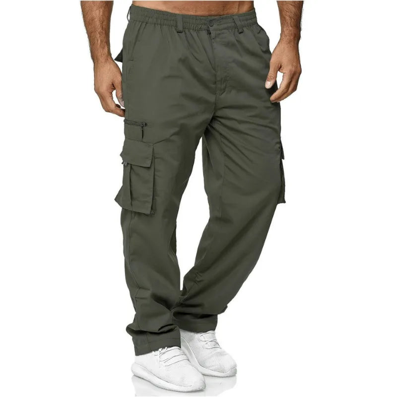 Men's Casual Multi-Pocket Loose Straight Cargo Pants