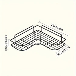 Bathroom Corner Storage Shelves Wall Mounted Rack Shampoo Holder Iron Shower Drain Basket Punch-Free Organizer Bath Accessories