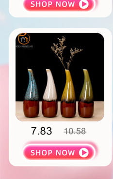 Set of four flower glaze ceramic vases with tapered bulbous bodies and gradient color transitions from dark brown at the base to light blue and yellow hues near the top for home decor.