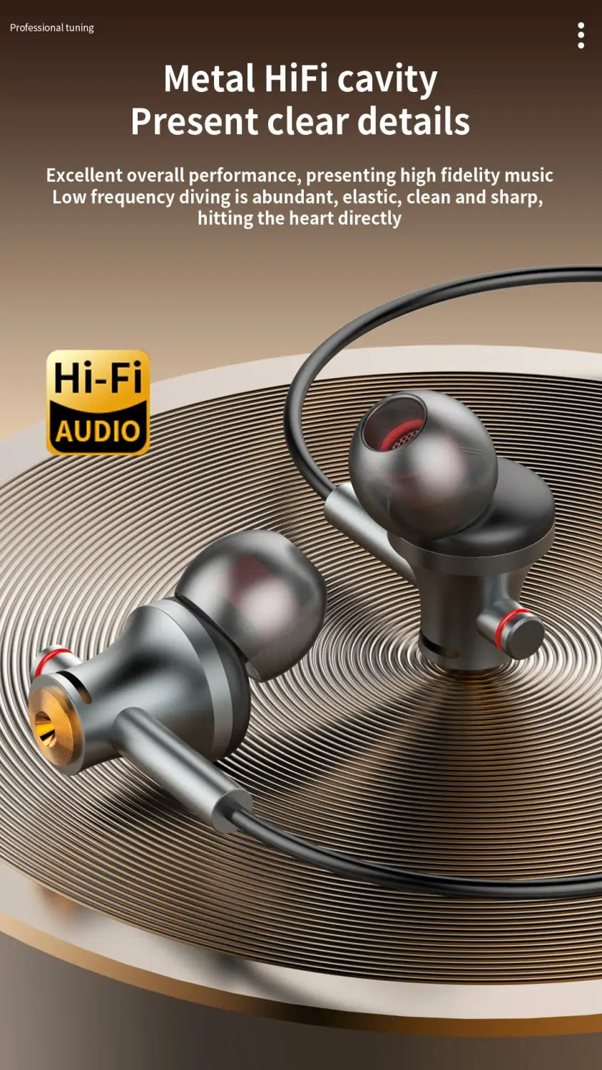 Silver and black metal usb c wired in-ear gaming headphones with gold accents and mic featuring a sleek design for high-fidelity audio