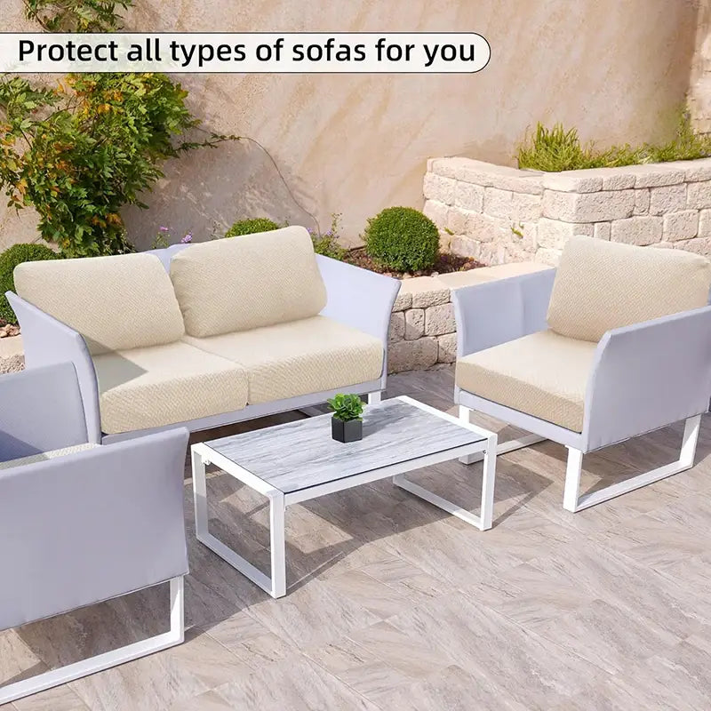 Outdoor Stretch Patio Sofa Cushion Covers Protector Stretch Removable Sofa Slipcover for Bedroom Office Living Room