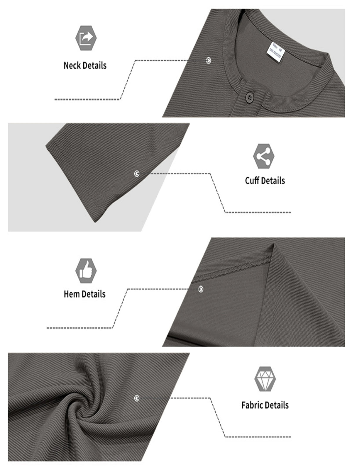 Men's T Shirt Spring Button Long Sleeve Henley Neck T-Shirt Solid Color Casual Breathable Versatile Tops Fashion Slim T-Shirts