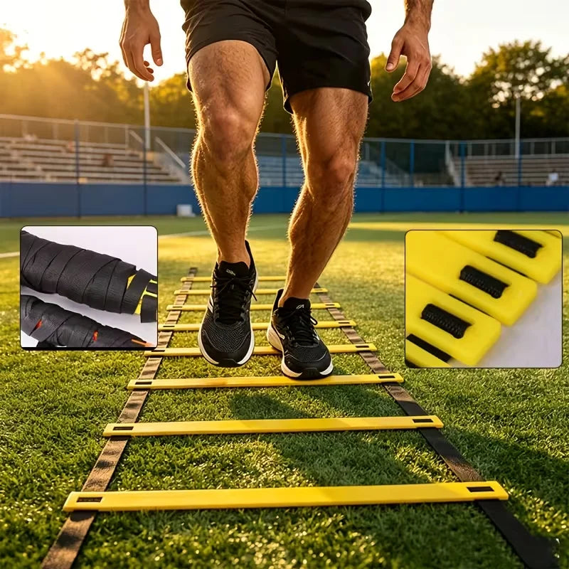 Portable Agility Training Set, Speed Ladder, Disc Cones & Marker Cones for Soccer Basketball Baseball Footwork Training