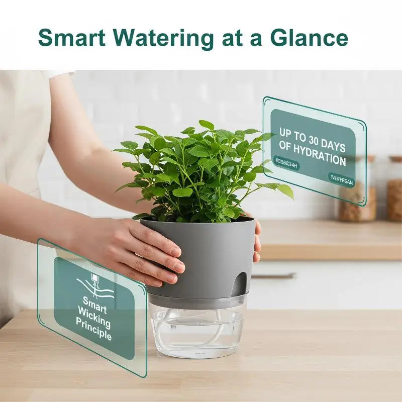 1Pcs Plastic Planters Transparent Self-Watering Plant Flower Pot Lazy Hydroponic Flowerpot Home Garden Decoraction Planters