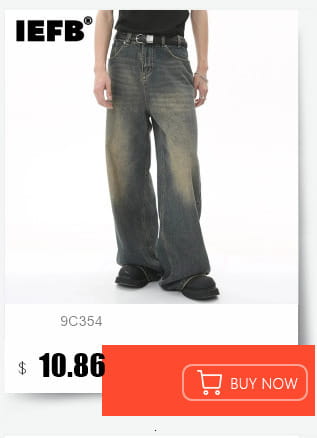 Iefb men black vintage wide leg jeans in dark-wash denim with a relaxed wide-leg cut and visible stitching details.