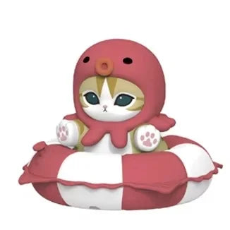 Genuine Mofusand Swimming Ring Series Blind Box Cute Collectible Figurines Desk Car Decor Collection Seal Mystery Box Kid Gifts