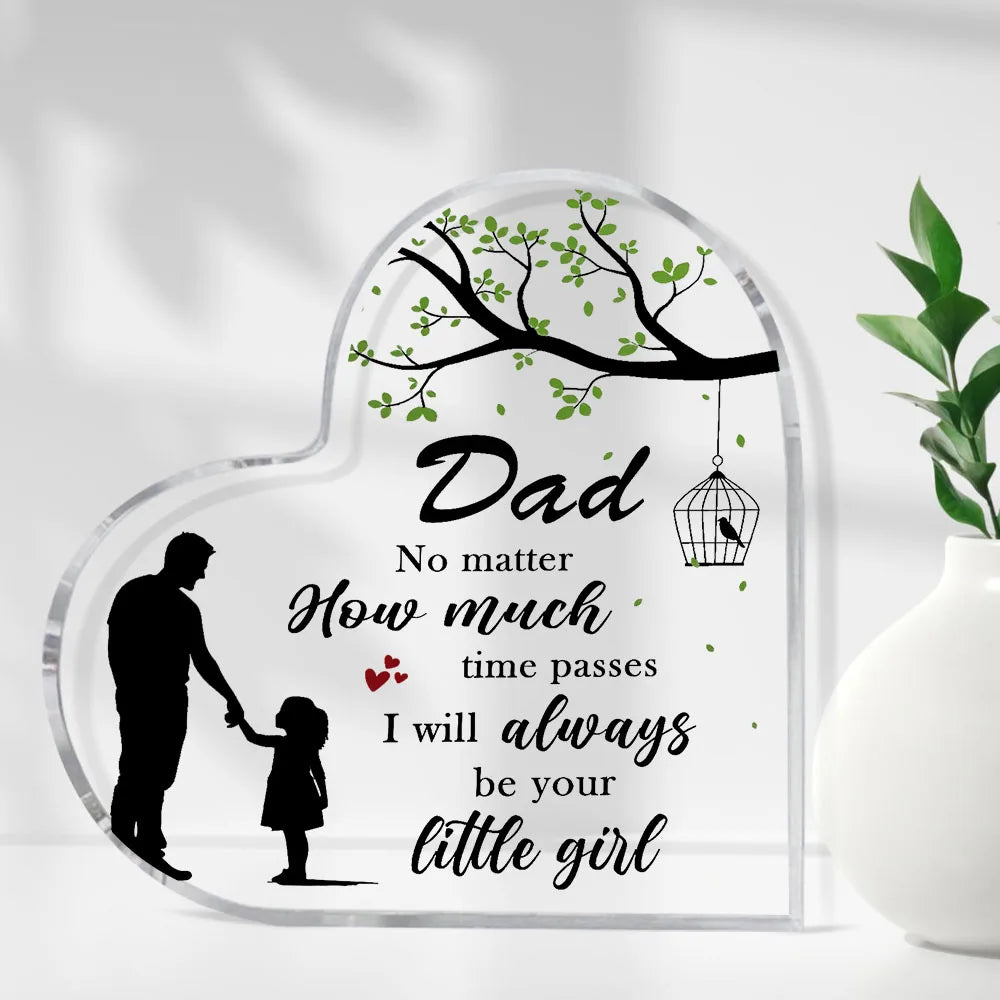 Father's Day Gift From Daughter – Laser Engraved Acrylic Plaque | Sentimental Keepsake for Dad, Birthday,Anniversary Home Office