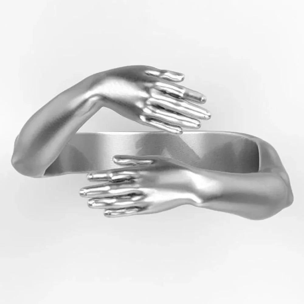 Rings Trend Jewelry Hands Hug Punk Personality Open Dropshipping Rings for Women Men