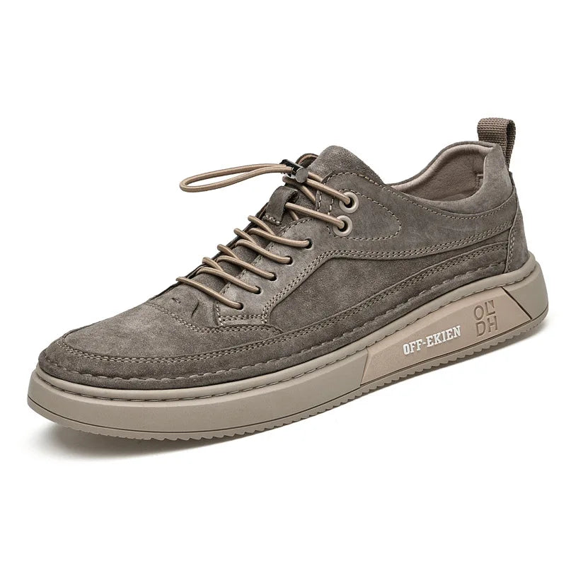 Men Shoes Leather Loafers Luxury Breathable Slip-on Flat Shoes Solid Color Non-slip Casual Shoes Outdoor Soft Sole Men Sneakers
