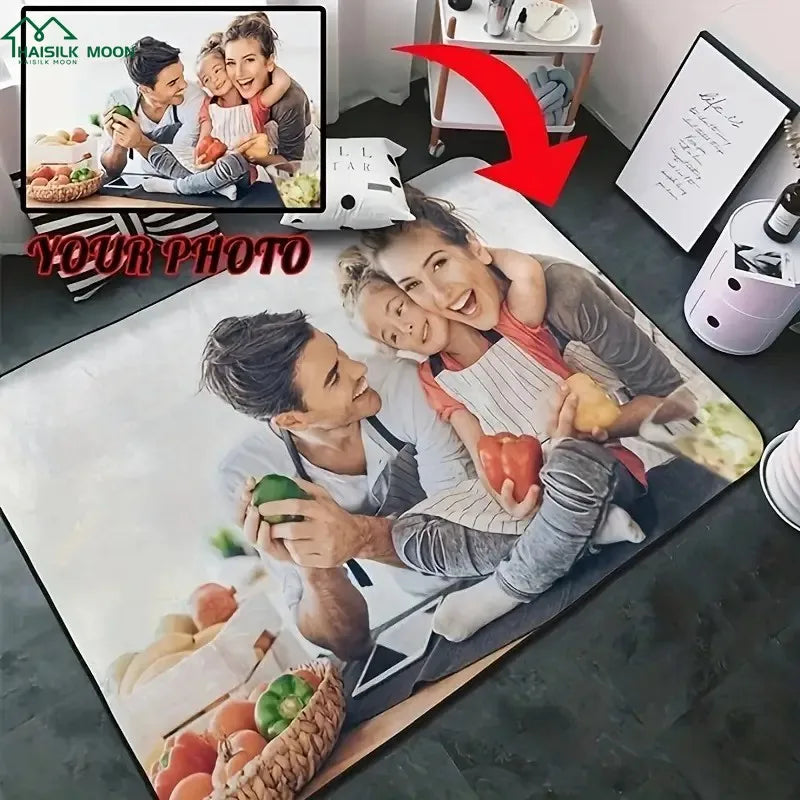 Customizable Photo & Text Rug - Personalize with Your Pattern & Text, Perfect for Any Room for Living Room and Bedroom Decor