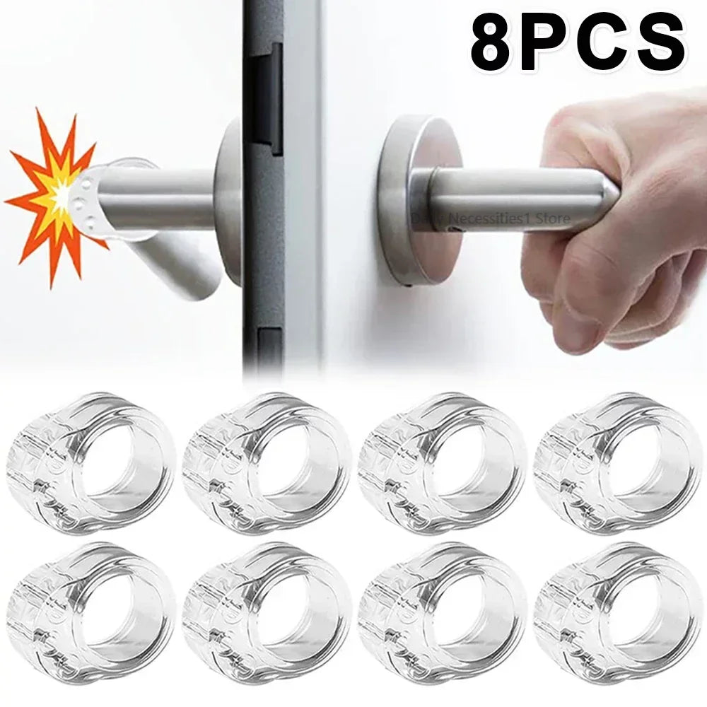 Door Stop Transparent Safety Supplies Silicone Door Handle Buffer Wall Furniture Protection Retainer Hardware Home
