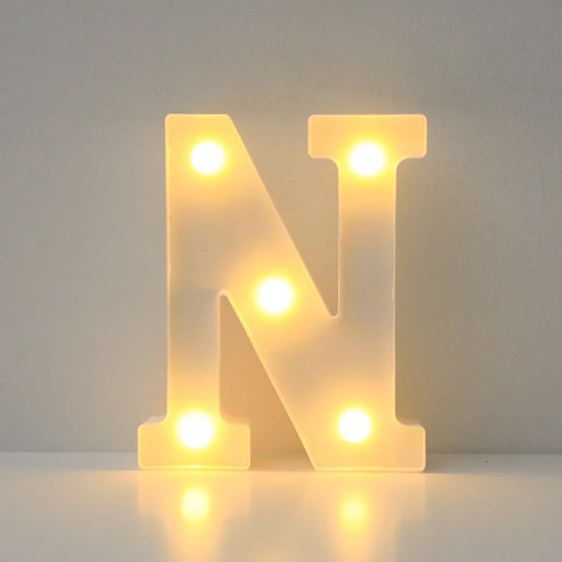 Alphabet LED Letter Lights Luminous Number Lamp Battery Night Light for Wedding Birthday Christmas Party  Home Decoration