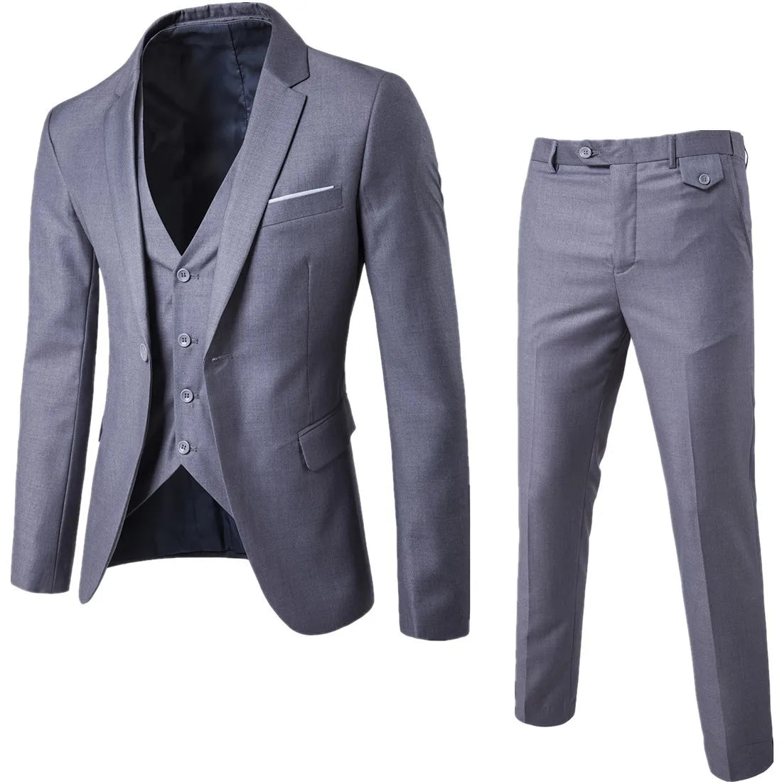 Mens Wedding Two Piece Suit Groom Best Man Slim Casual Dress