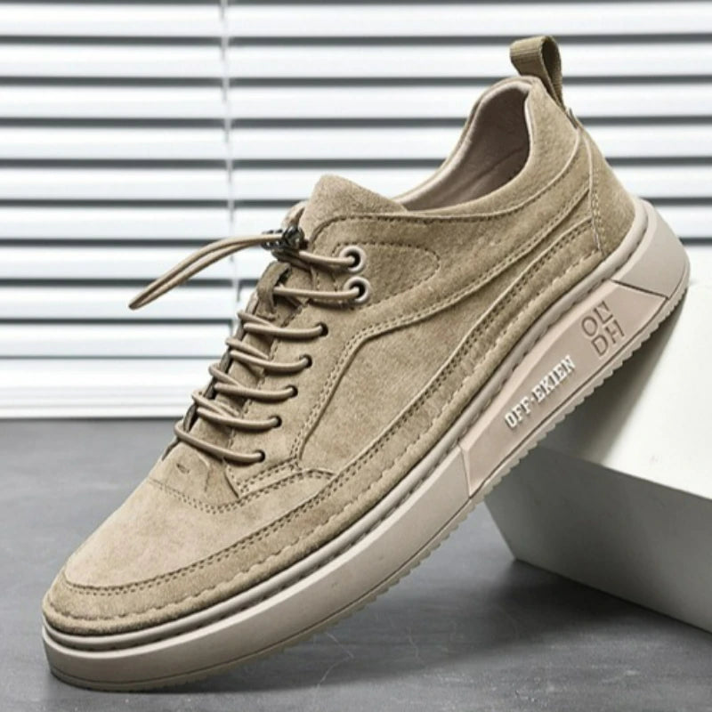 Men Shoes Leather Loafers Luxury Breathable Slip-on Flat Shoes Solid Color Non-slip Casual Shoes Outdoor Soft Sole Men Sneakers