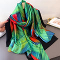 2025 NEW Fashion Women Color-blocking Scarves Flower Silk Scarf Spring Shawls Wraps Femme Beach Scarf Soft Long Designer Wraps