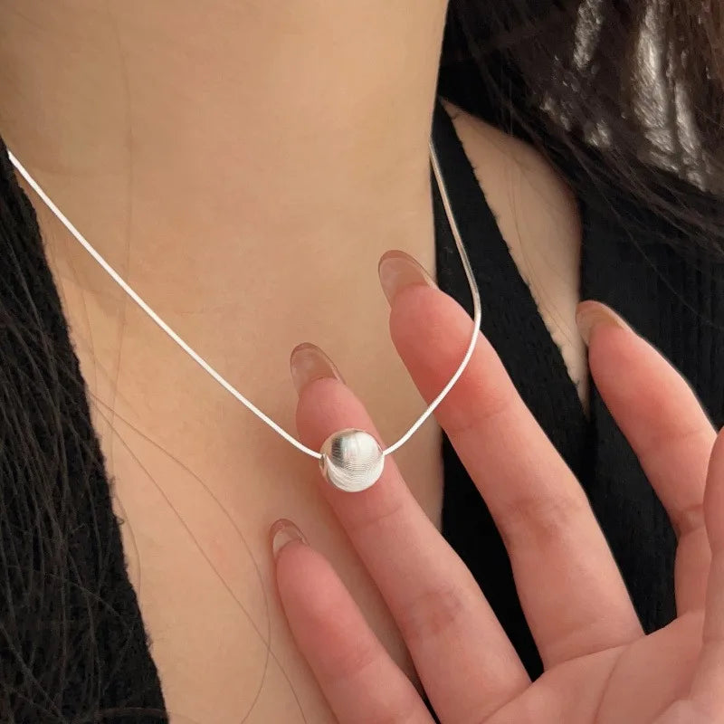 Bead Pendant Necklace Women Simple Dainty Minimalist Jewelry For Wedding Engagement Anniversary Gift
