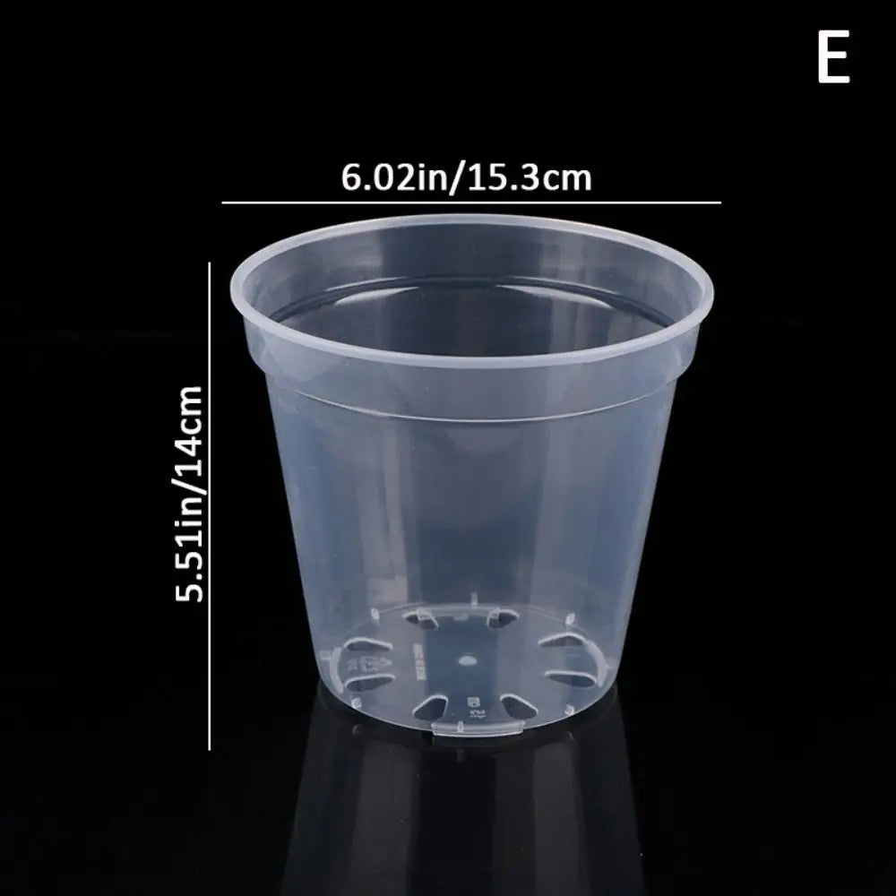 New DIY Planter Pot Transparent Large Capacity Round Starting Pot Plastic Anti-Deformation Orchid Nursery Container Home