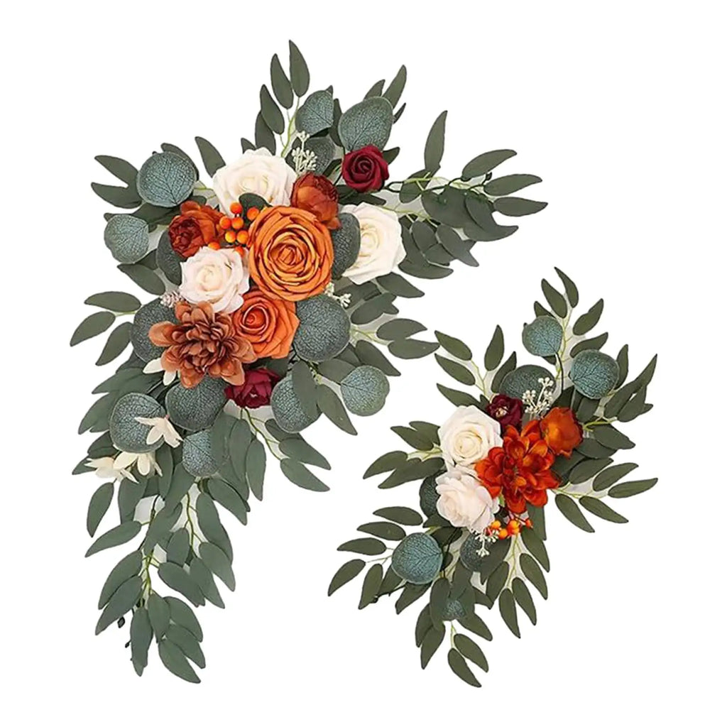 Wedding Arch Flowers Handmade Welcome Ceremony Sign Reception Backdrop Floral for Front Door Party Wall Wedding Reception