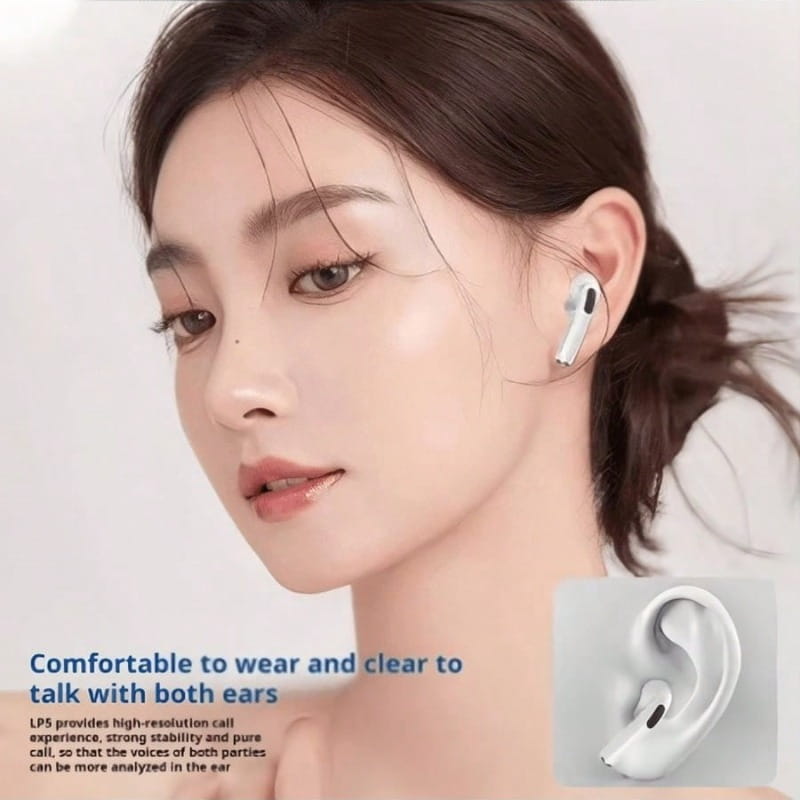 weiße kabellose In-Ear-Kapsel mit schlankem minimalistischem Design, mit Bluetooth 5.3 und aktiver Geräuschunterdrückungstechnologie