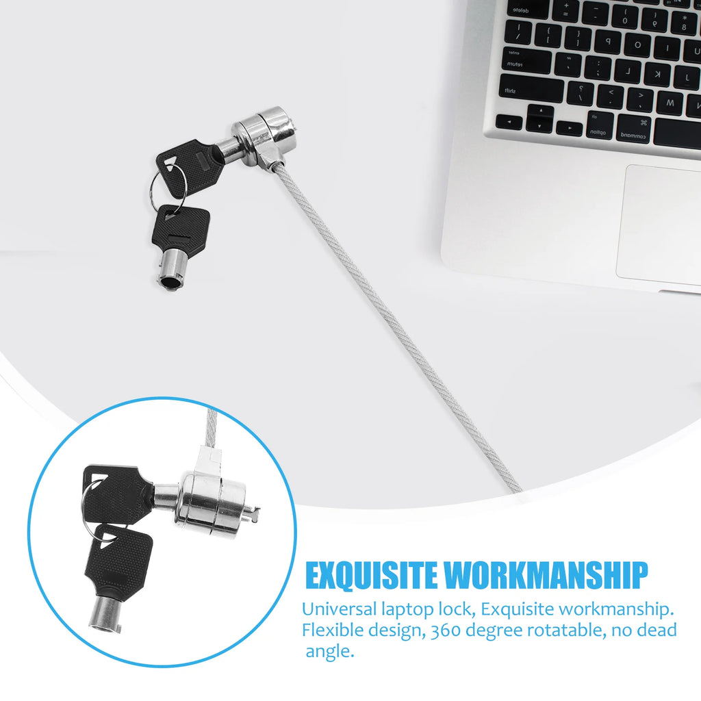 2 Sets Laptop Lock Flexible Security Cable Computer Locks With Keys Alloy Safe Wire Office Notebook Lock Security Cable Laptop