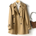 Pink Trench Coat Women New Double Breasted Mid-Long Woman Trench Coat Lining Overcoat Spring Windbreaker Female Outerwear Autumn