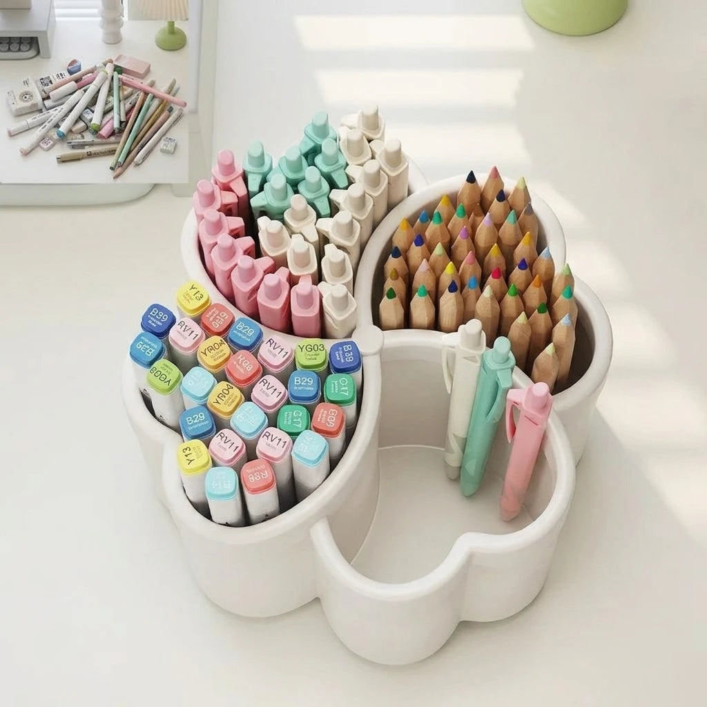 New Desktop Storage Box with 4 Compartments Organizer for Office Desk Stationery & Sundries