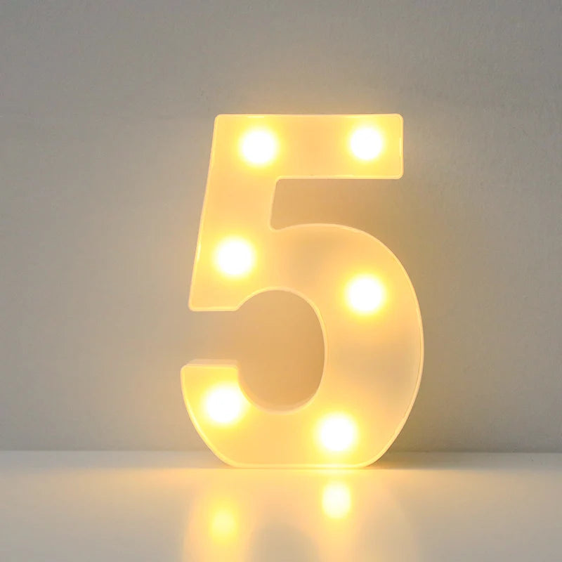 Alphabet LED Letter Lights Luminous Number Lamp Battery Night Light for Wedding Birthday Christmas Party  Home Decoration