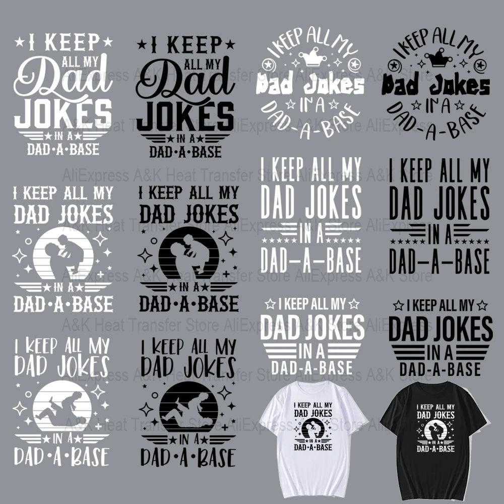 Father's Day Patches For Clothes DIY For Bonus Dad Father Thermo Stickers T-Shirt Heat Transfer Mom Baby Parches Iron Transfer