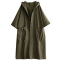 New 2026 Ladies Hooded Trench Coats Solid Loose Single-breasted Long Jacket for Daily Wear Women Windbreaker Casual Outerwear