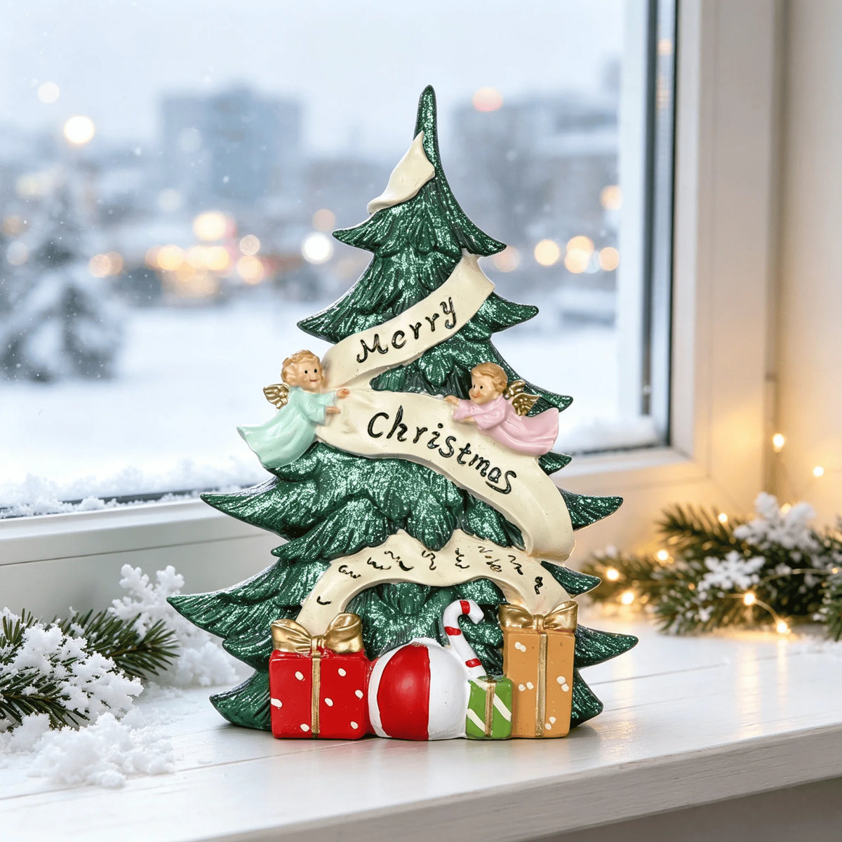 Creative Angel Christmas Tree Ornament Christmas Decorative Resin Crafts Home Festival Party Desktop Decor Accessories Gifts