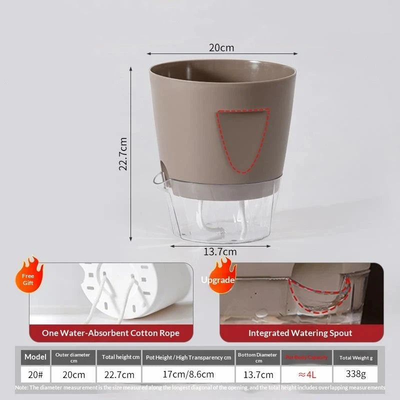 Self Watering Plant Pots Indoor Modern Plastic Planters For Orchid Succulent Herb Flower Home Office Decor