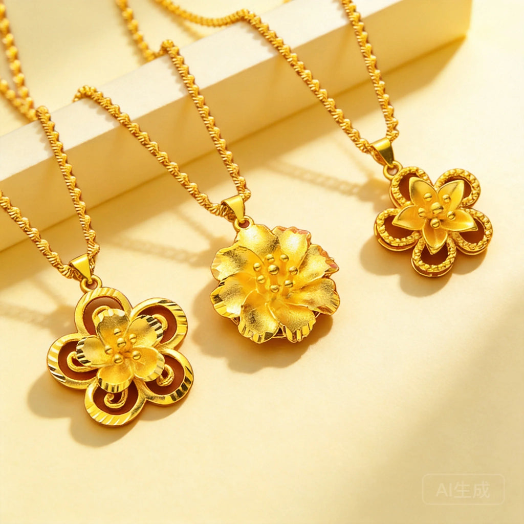 Women's Fashion Flower Pendant Necklace For Daily Wear Party Wedding Gift Brass Gold Plated Faux Gold Jewelry Accessories 2026