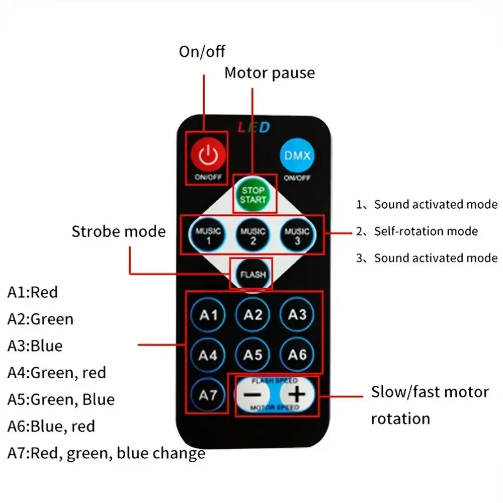 Black remote control with colorful buttons for northern lights led lighting effects of usb galaxy projector aurora