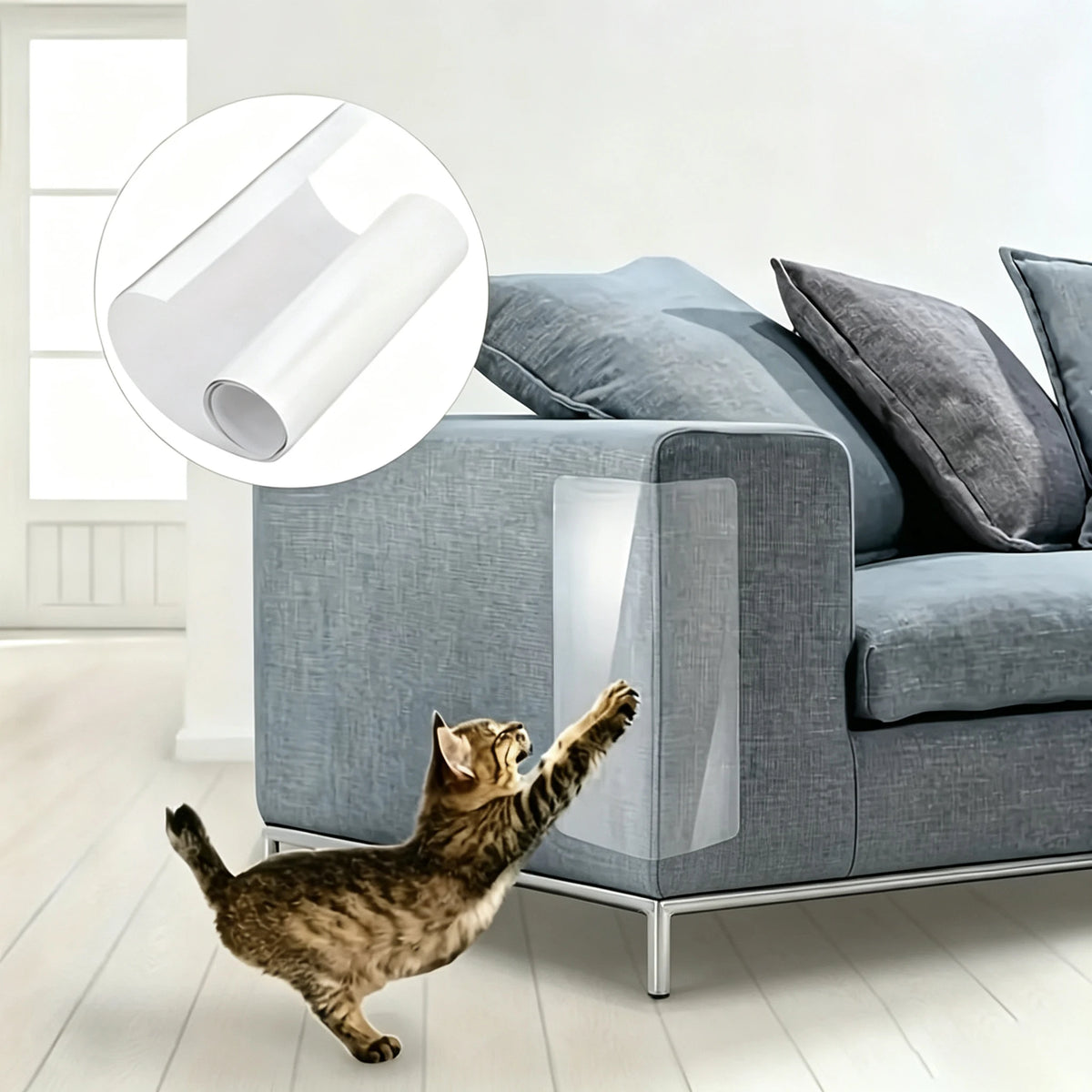 Transparent Furniture Protection Film Protect Furniture Wall Easy To Apply And Remove And Suitable For Sofa And Wooden Door.