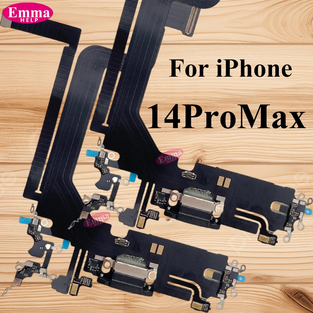 Charging Port Flex Cable for iPhone 12 13 14 15 16 Pro Max Mini USB Charger Dock Connector With Microphone Ribbon Repair