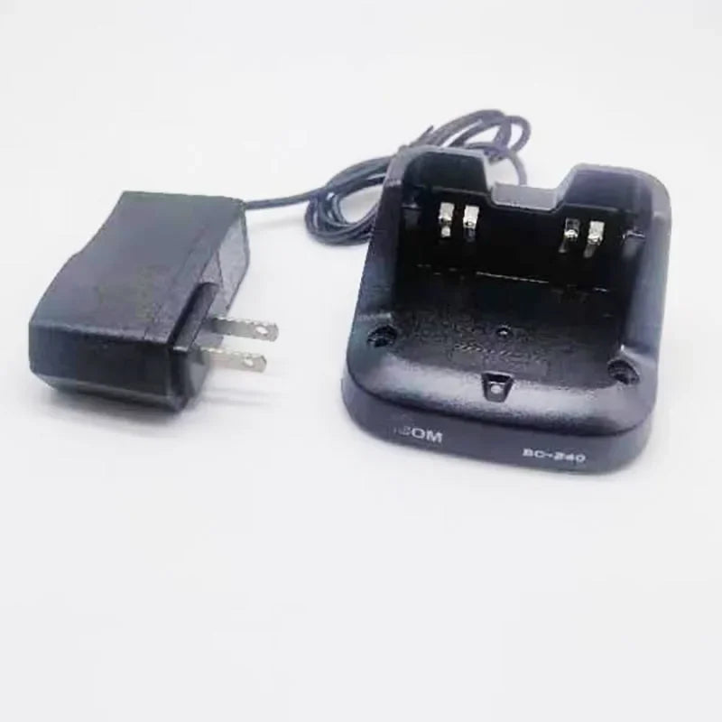New BC-240 Dock Charger Base & AC Adapter BC240 Desktop Charger for Icom IC-V86 IC-U86 Walkie Talkie for BP-298 Battery Charging