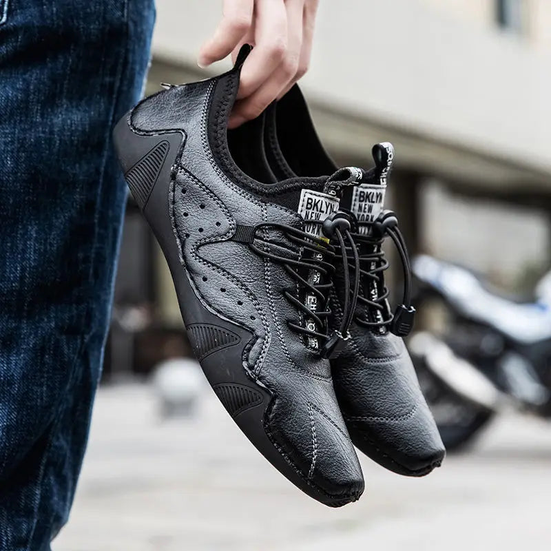 2023 New Leather Casual Shoes Men Sneakers Flat Comfortable Men Handmade Shoes Luxury Fashion Loafers High Quality Men Footwear