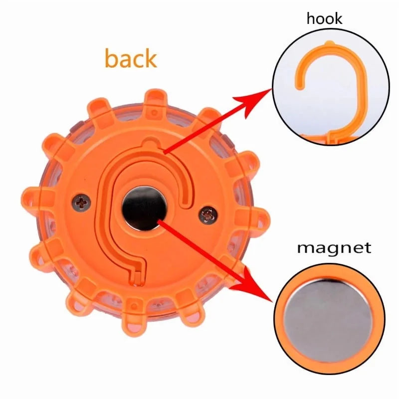 LED Road Flares Emergency Work Lights Disc Safety Flashing Roadside Magnetic Beacon Warning Light Traffic Help Flash Strobe Lamp