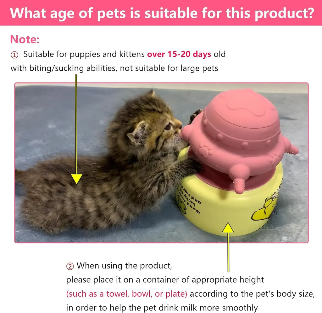 Newborn Puppy and Kitten Feeder, Milk Feeding Bowl – 4-Nipple Design for Easy Nursing of Small Pets