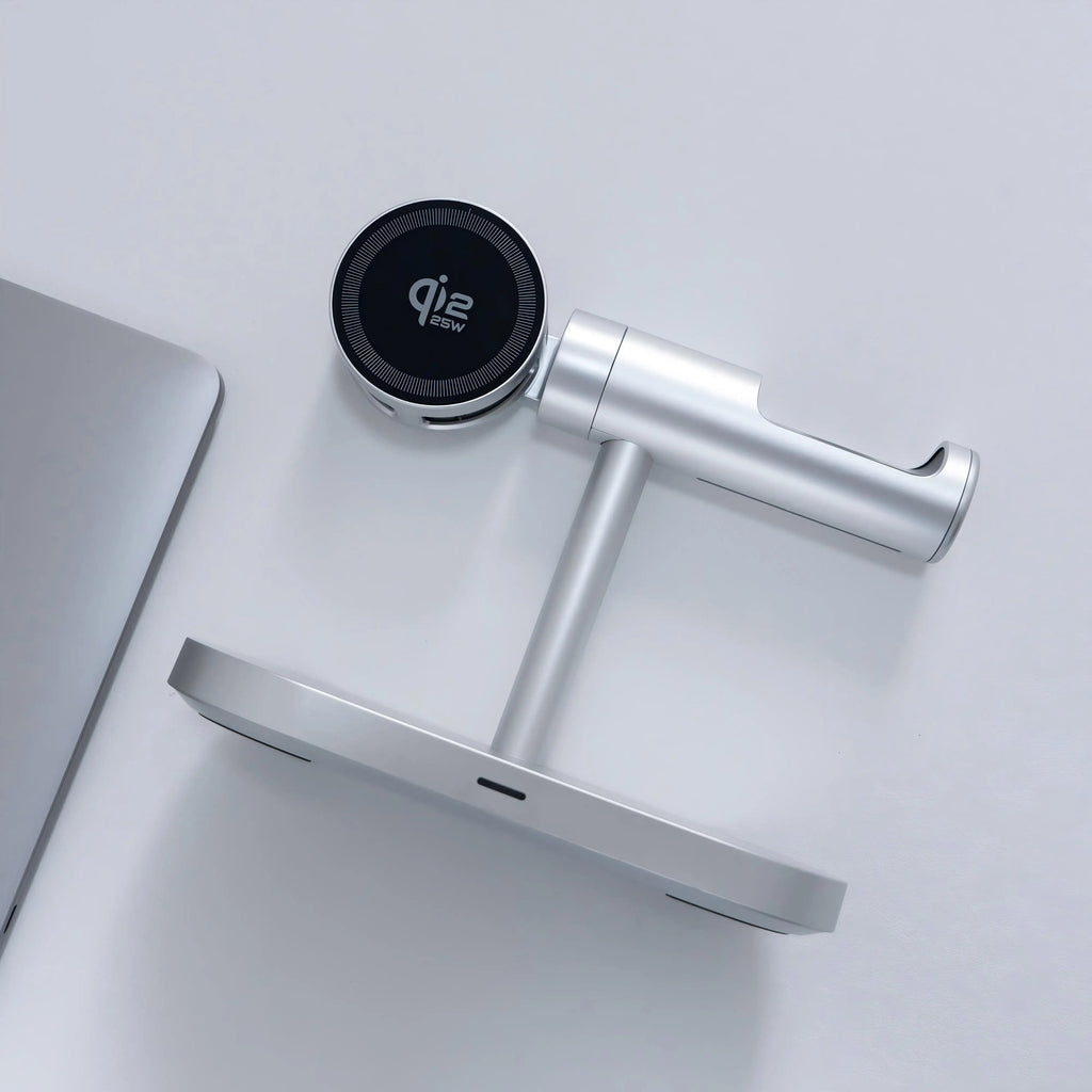 25W Qi2.2 Magnetic Wireless Charger with Cooling Fan & LED, 7-in-1 Fast Charging Stand for iPhone Watch AirPods