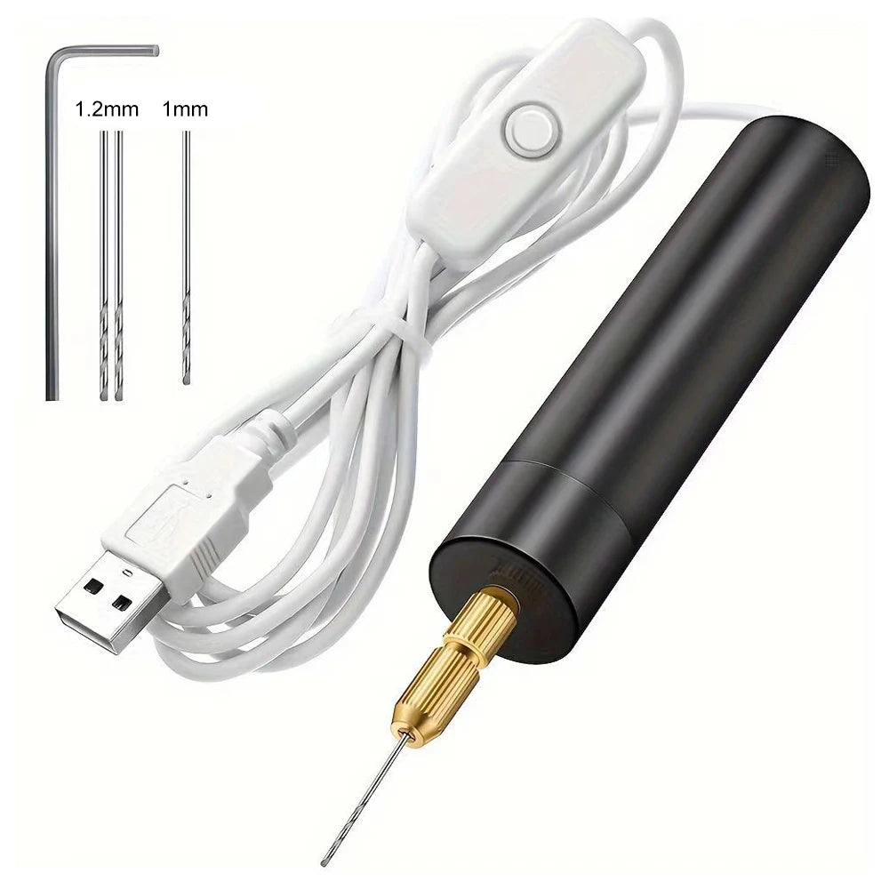Handheld Mini Electric Drill Jewelry Making DIY Small Electric Drill Woodworking Craft Carving Tools