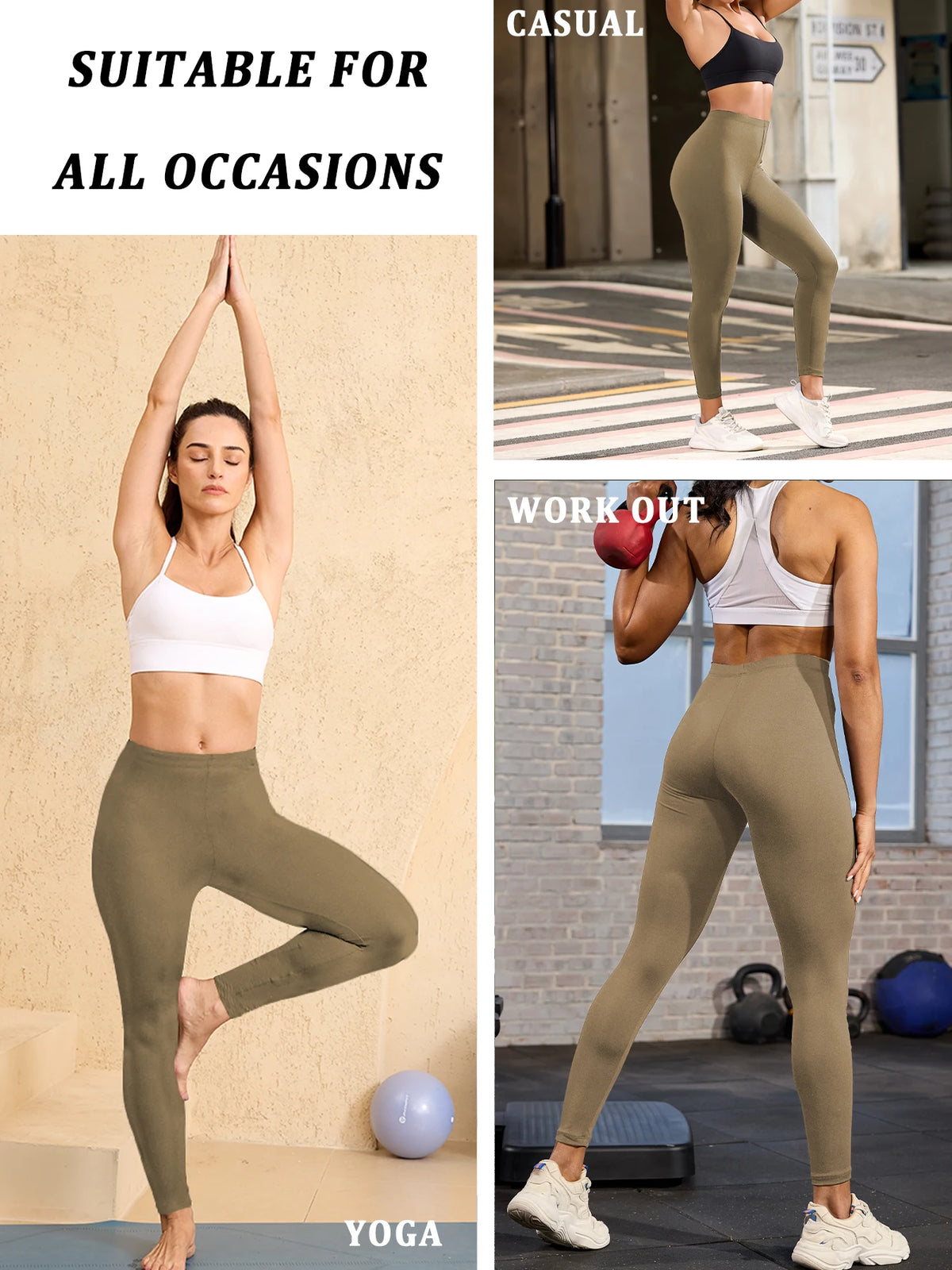 Women'S Super Soft Leggings,High Stretchy No See Through  Pants，for Casual Attire, All-Season